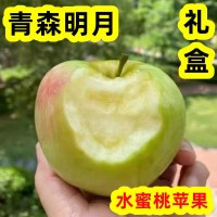 青森明月蘋(píng)果水蜜桃蘋(píng)果脆甜新鮮水果包郵5斤煙臺寶山明月禮盒  3件起批